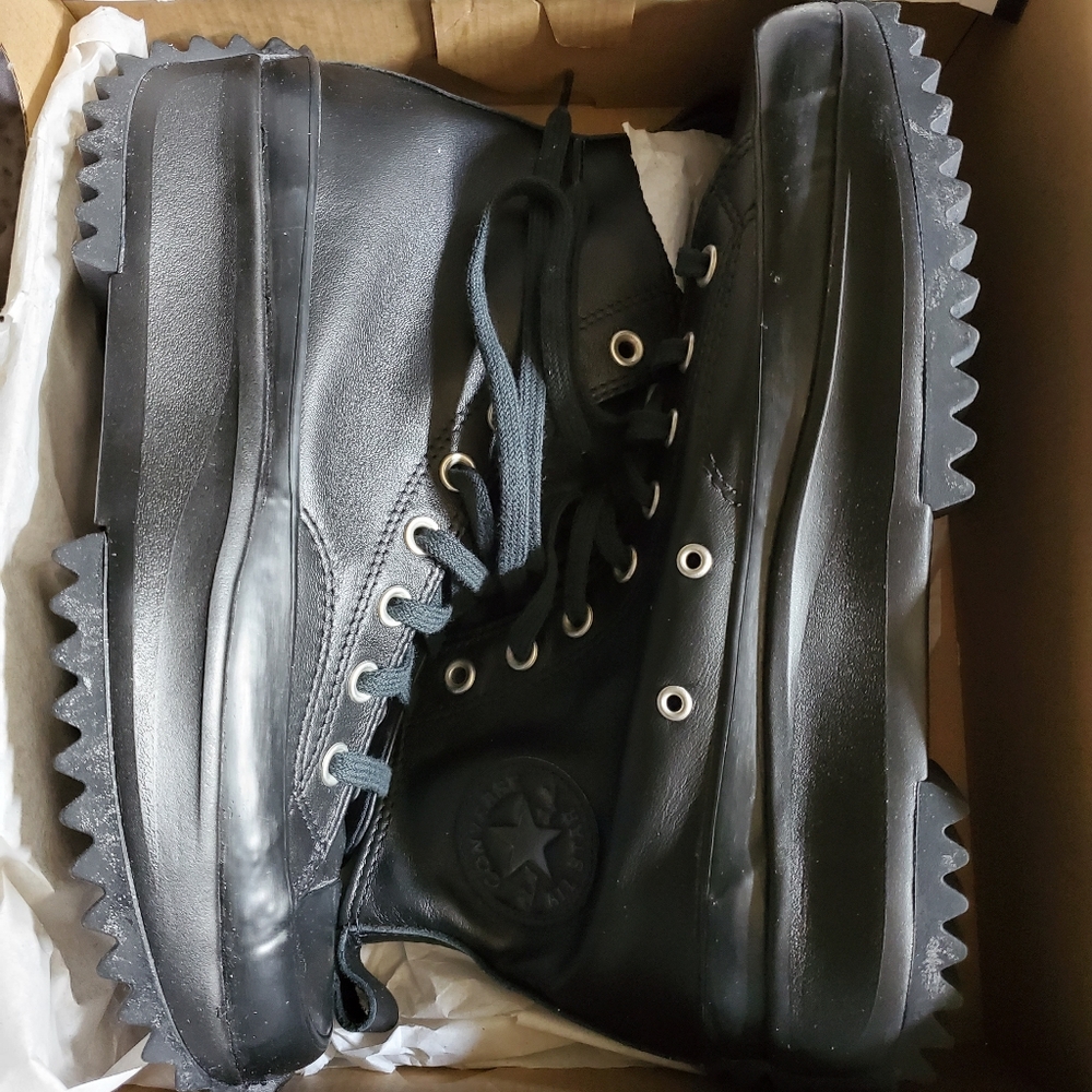 Chuck Taylor Blk Leather Run Star Hike Hi top
